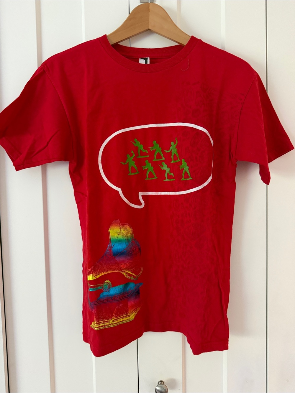 Unisex Red Graphic Toy Soldiers T-Shirt handmade